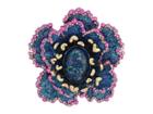 Betsey Johnson Blue And Pink Glitter Flower Pin (blue) Pendants Pins