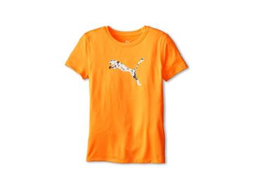 Puma Kids Tech Tee (big Kids) (orange Pop) Girl's T Shirt