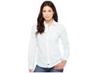 U.s. Polo Assn. Long Sleeve Striped Poplin Woven Shirt (aqua Shore) Women's Clothing