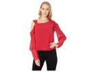 Bebe Cuff Detail Soft Blouse (chili Pepper) Women's Blouse