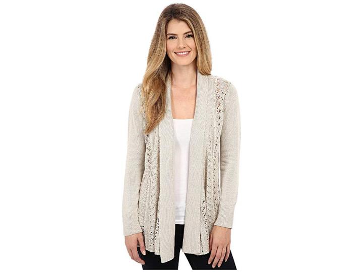 Royal Robbins Cascada Pointelle Cardi (light Khaki) Women's Sweater