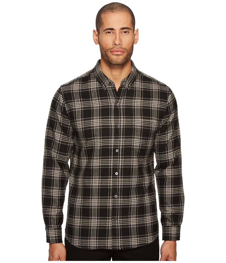 Baldwin William Plaid Shirt (black) Men's Long Sleeve Button Up