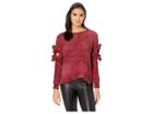 Romeo & Juliet Couture Elbow Detail Chenille Sweater (red) Women's Sweater