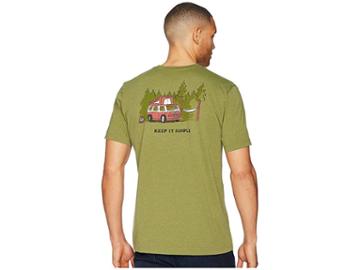 Life Is Good Keep It Simple Camper Crusher Tee (heather Tree Green) Men's T Shirt