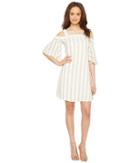 Taylor Striped Cold Shoulder Trapeze Dress (ecru/white) Women's Dress