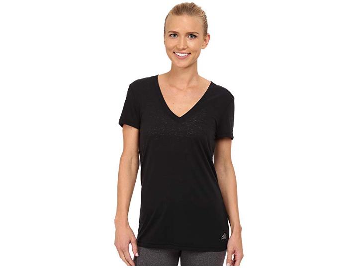 Adidas 24 Seven Deep V-neck Tee (black) Women's Workout