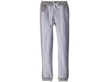 Splendid Littles Two-tone French Terry Joggers (big Kids) (light Grey Heather) Girl's Casual Pants