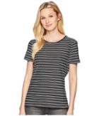 Calvin Klein Striped Knit Tee (black/white) Women's T Shirt