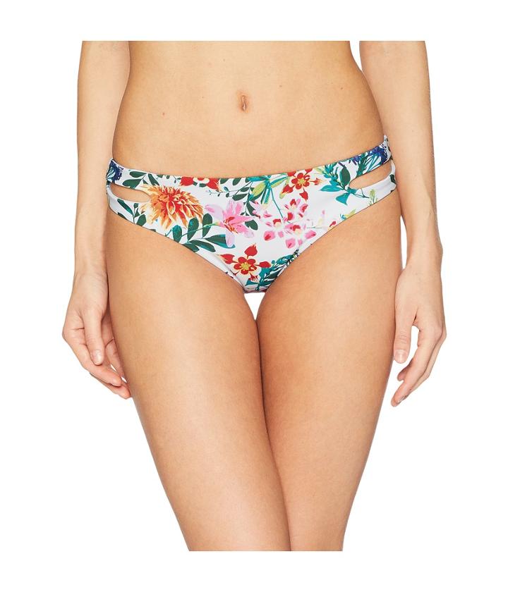 Roxy Solid Softly Love Reversible 70s Pant (bright White/floral Soiree) Women's Swimwear
