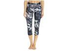 Champion Gym Issue Printed Capri W/ Side Pocket (leaf Camo Neutral/black) Women's Casual Pants