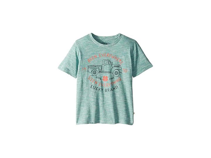 Lucky Brand Kids Short Sleeve Graphic Tee (little Kids/big Kids) (teal) Boy's T Shirt