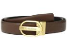 Calvin Klein 30mm Reversible Pebble To Smooth Belt (dark Cognac/black) Women's Belts