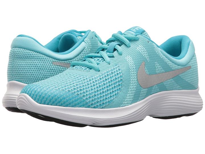 Nike Kids Revolution 4 (big Kid) (bleached Aqua/metallic Silver) Girls Shoes