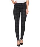 Liverpool Sienna Pull-on Leggings In Heather Plaid Soft Ponte Knit In Grey (grey) Women's Jeans