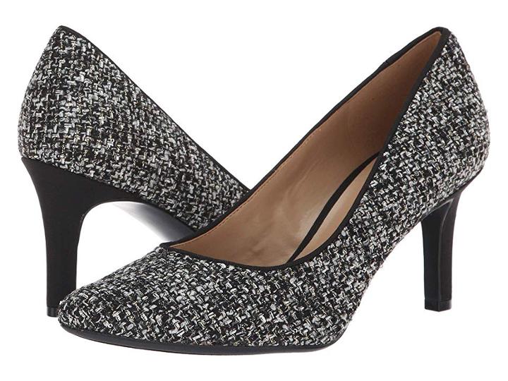 Naturalizer Natalie (black/white Metallic Tweed) High Heels