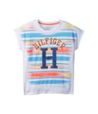 Tommy Hilfiger Kids Ikat Stripe Tee (big Kids) (white) Girl's T Shirt