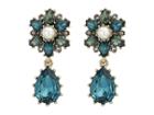 Marchesa Post Double Drop Earrings (gold/blue Multi) Earring