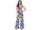 For Love And Lemons Magnolia Ruffled Jumpsuit (midnight Blossom) Women's Jumpsuit & Rompers One Piece