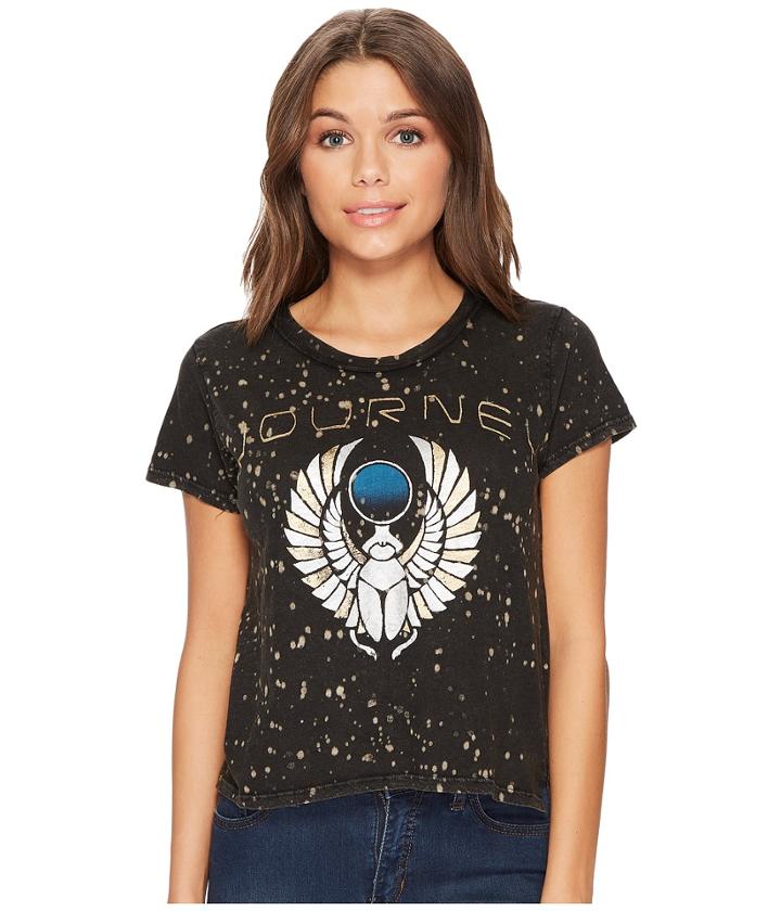 Lucky Brand Metallic Journey Tee (black Multi) Women's T Shirt