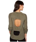 Jack By Bb Dakota Percival Open Panel Back Sweater (light Olive) Women's Sweater