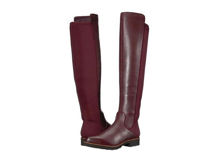 Franco Sarto Benner By Sarto (dark Burgundy Leather/stretch Lycra) Women's Boots