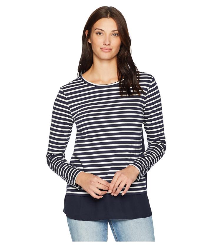 Alexander Jordan Front Rayon/poly Back Poly Woven Chiffon (navy/white) Women's Clothing