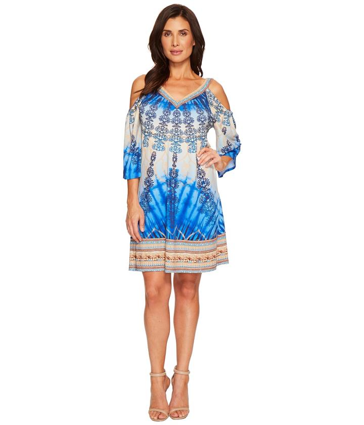 Hale Bob Rare Origin Matt Microfiber Jersey Cold Shoulder Dress (cobalt) Women's Dress
