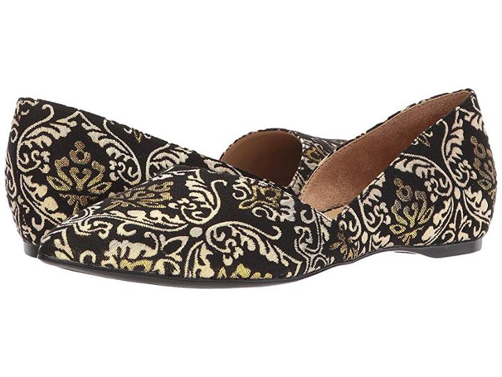 Naturalizer Samantha (black/gold Brocade) Women's Flat Shoes