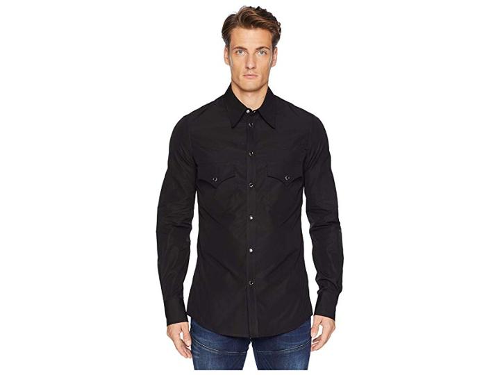 Dsquared2 Poplin Western Shirt (black) Men's Clothing