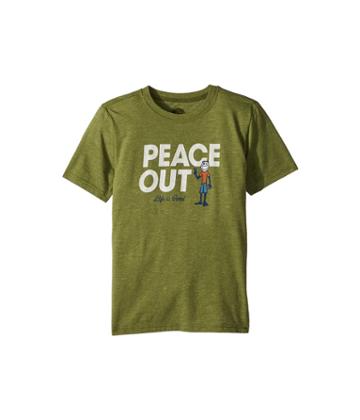 Life Is Good Kids Peace Out Jake Cool Tee (little Kids/big Kids) (tree Green) Boy's T Shirt