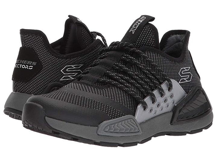 Skechers Kids Kinectors 97673l (little Kid/big Kid) (black Trubuck/silver Mesh/red Trim) Boy's Shoes
