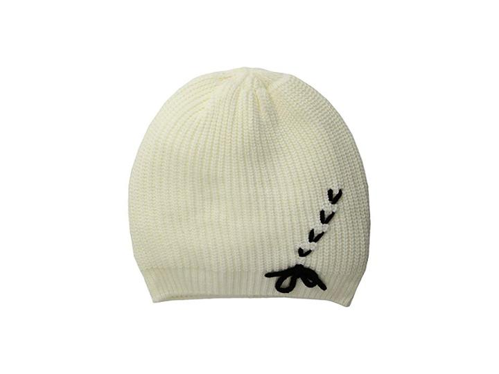 Vince Camuto Laced-up Beanie (white) Beanies