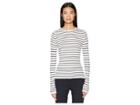 Vince Stripe Ribbed Crew (off-white/coastal) Women's Clothing