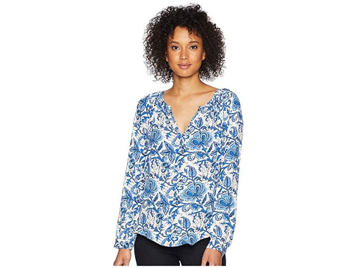 Karen Kane Peasant Top (print) Women's Clothing