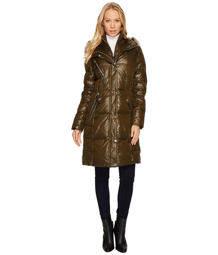 Marc New York By Andrew Marc Leigh 37 Lacquer Puffer Coat (olive) Women's Coat