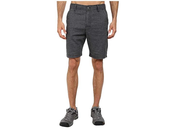 Prana Furrow 8 Short (black Herringbone) Men's Shorts