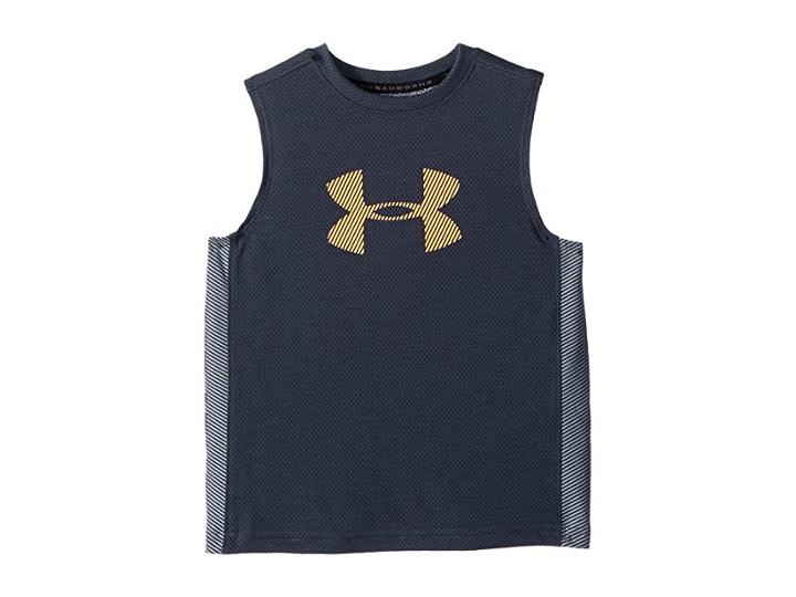 Under Armour Kids Threadborne Tech Tank Top (big Kids) (stealth Gray/steel/glow Orange) Boy's Sleeveless