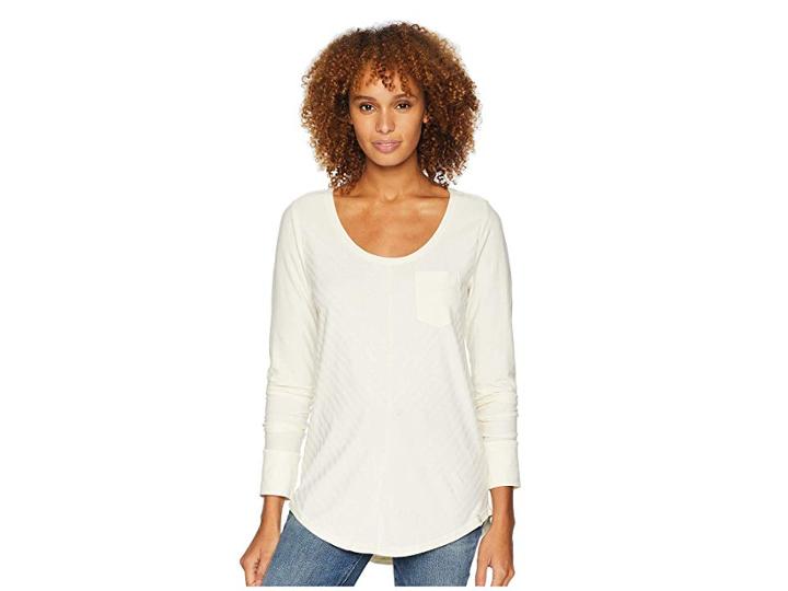 Woolrich Meadow Forks Long Sleeve Tee (ivory) Women's Long Sleeve Pullover