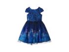Us Angels Cap Sleeve Lace Dress W/ Unicorn Print (big Kids) (blue) Girl's Dress