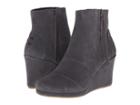 Toms Desert Wedge High (dark Grey Suede) Women's Wedge Shoes