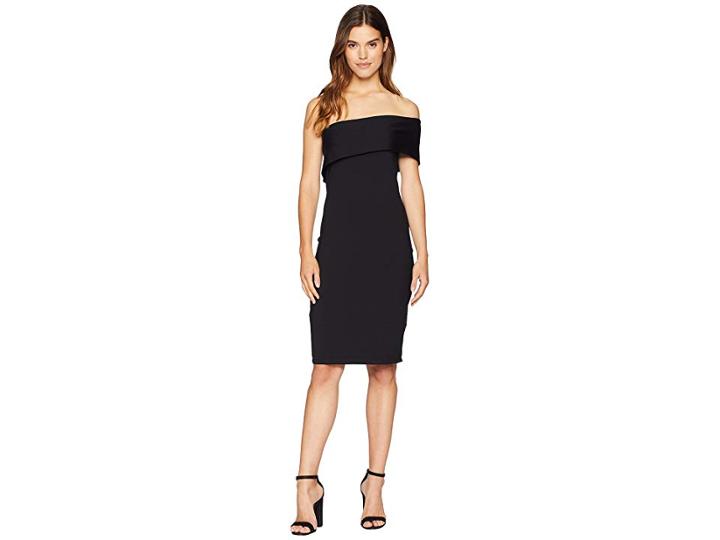 Susana Monaco Adriana One Shoulder Fold-over Dress (black) Women's Dress