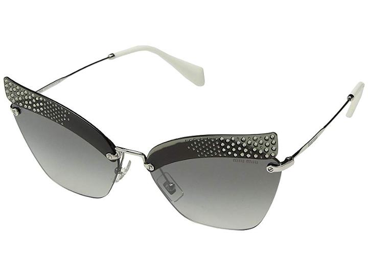 Miu Miu 0mu 56ts (transparent Grey/silver/gradient Grey Mirror Silver) Fashion Sunglasses