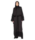 Juicy Couture Embellished Abaya With Lace (pitch Black) Women's Dress