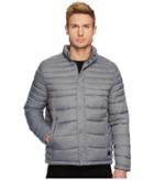 Kenneth Cole New York Poly Packable Zip Front (smoke) Men's Coat