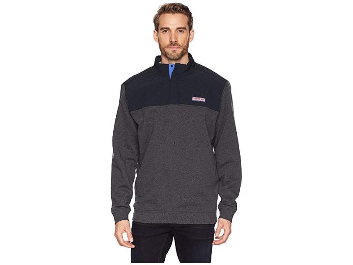 Vineyard Vines Quilted Nylon Shep Shirt (jet Black) Men's Clothing