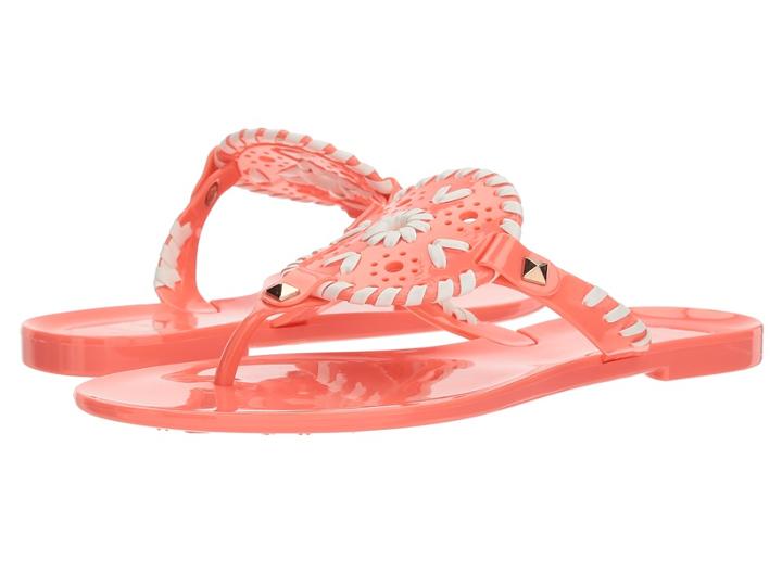 Jack Rogers Miss Georgica Jelly (toddler/little Kid/big Kid) (geranium/white) Women's Sandals