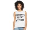 The Original Retro Brand Mornings Aren't My Thing Cotton Slub Tank (white) Women's Clothing