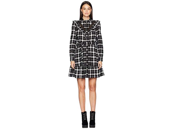 Kate Spade New York Broome Street Rustic Plaid Flannel Dress (black) Women's Dress