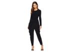 Kamalikulture By Norma Kamali Long Sleeve Waterfall Jumpsuit (black) Women's Jumpsuit & Rompers One Piece
