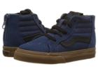 Vans Kids Sk8-hi Zip (infant/toddler) ((gum Outsole) Dark Denim/black) Boys Shoes